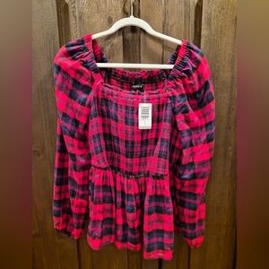Torrid Plaid Peplum Top